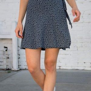 Brandy Melville blue flowered wrap skirt